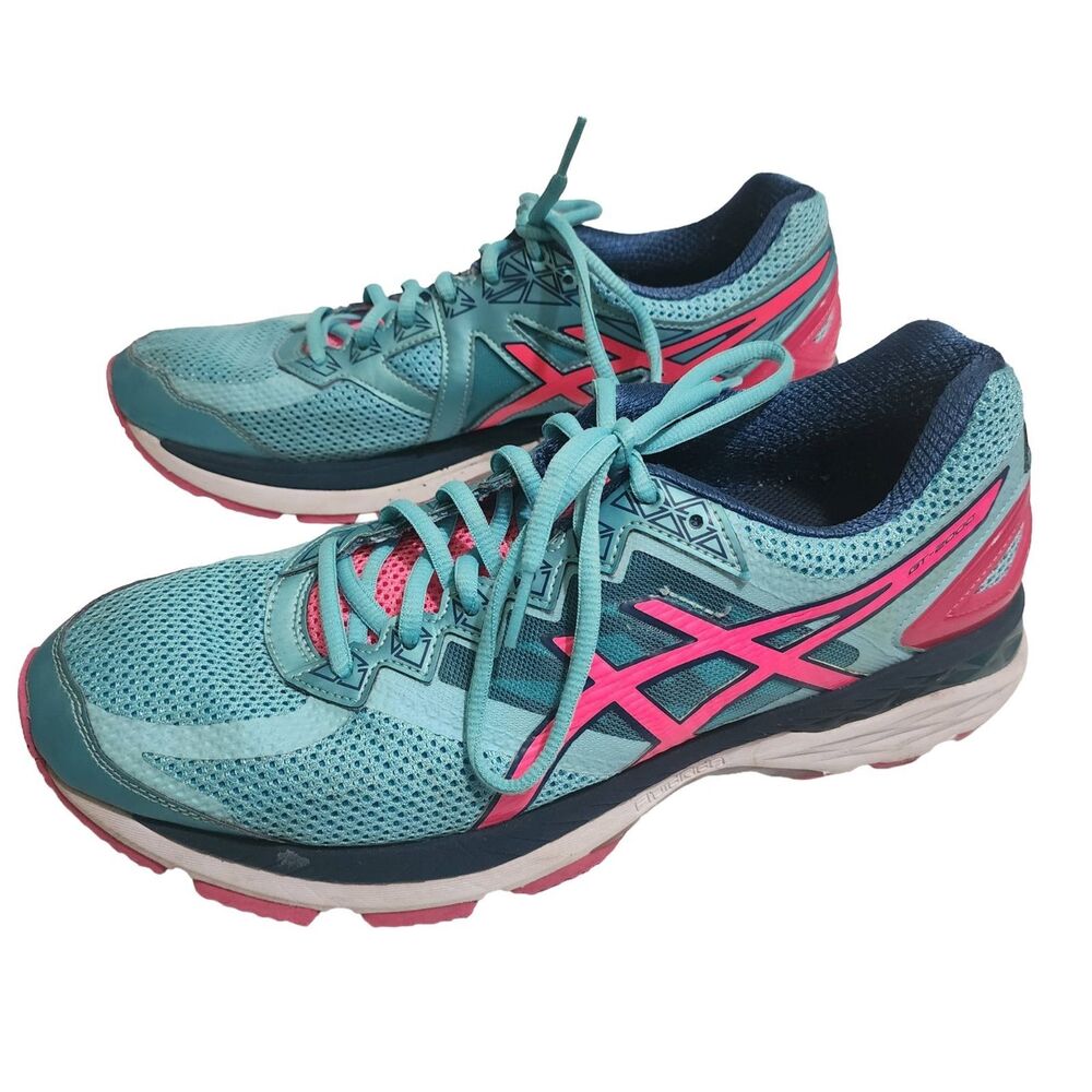 ASICS Women's Dynamic DuoMax IGS Running Shoes Aqua Blue Pink T656N Sz 11